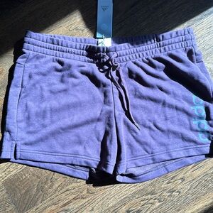 NWT Adidas women’s XL cotton short 3” inseam dark red purple drawstring